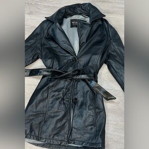 Wilsons Leather Women's Black Belted Jacket